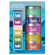 Kusmi, Wellness bio teakeverék ajándékcsomag teatojással, 5 íz, szálas fémdobozos, 98 g
