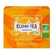 Kusmi, AquaExotica bio  gyümölcstea trópusi gyümölcsökkel, 20 db muszlinfilter, 40 g
