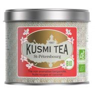 Kusmi, St-Petersburg bio fekete tea erdei gyümölcsökkel, karamellel, szálas fémdobozos, 100 g