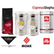 Dolce Vita prémium olasz szemes kávé válogatás – Cellini, illy, MOAK