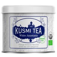 Kusmi White Anastasia Bio fehér tea bergamottal, narancsvirággal, szálas fémdobozos, 90 g
