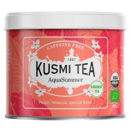 Kusmi, AquaSummer bio gyümölcstea almával és barackkal, fémdobozos, 100 g