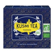 Kusmi, Anastasia bio fekete tea citrusokkal és narancsvirággal, 20 db muszlinfilter, 40 g