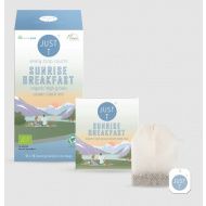 JUST T Sunrise Breakfast Assam fekete tea, duplakamrás filteres, bio, fairtrade, lebomló csomagolás